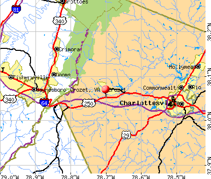 Crozet, VA map