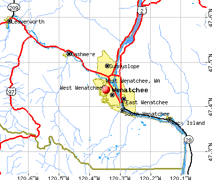 West Wenatchee, WA map