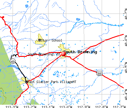 South Browning, MT map