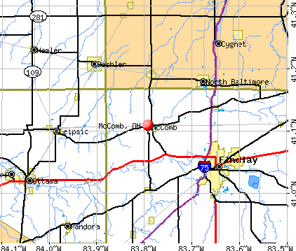 McComb, OH map