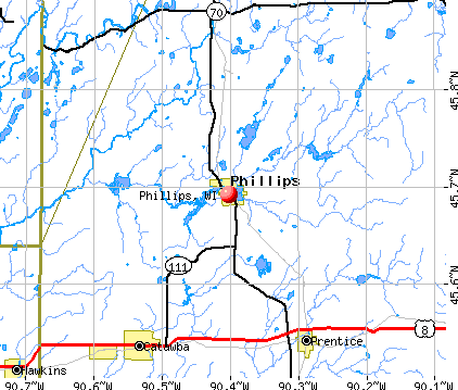 Phillips, WI map