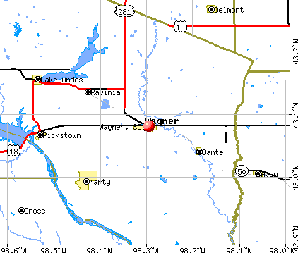 Wagner, SD map