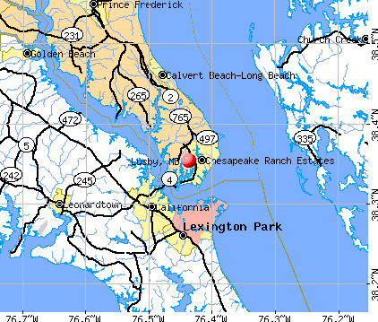 Lusby, MD map