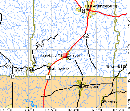 Loretto, TN map