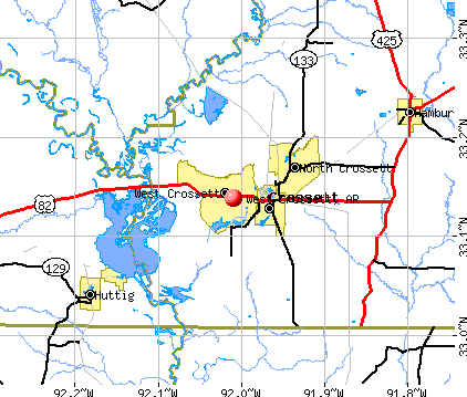West Crossett, AR map