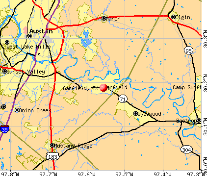 Garfield, TX map