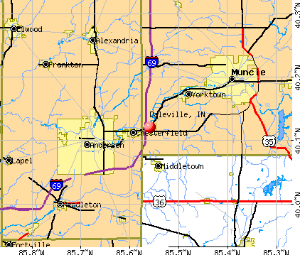 Daleville, IN map