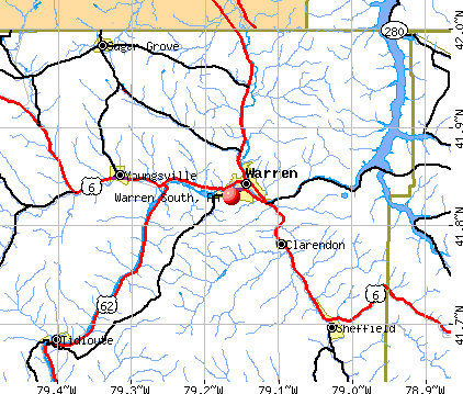 Warren South, PA map