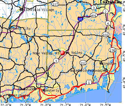 Hope Valley, RI map