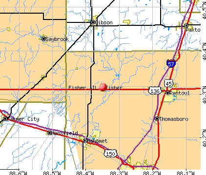 Fisher, IL map