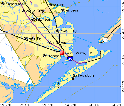 Bayou Vista, TX map