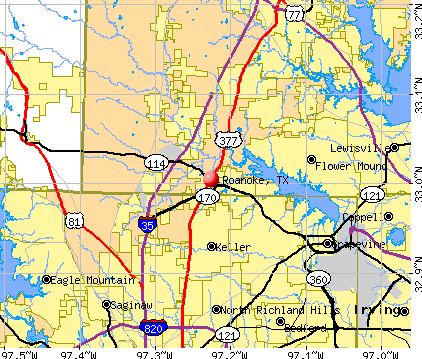 Roanoke, TX map