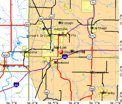 Duquesne, MO map