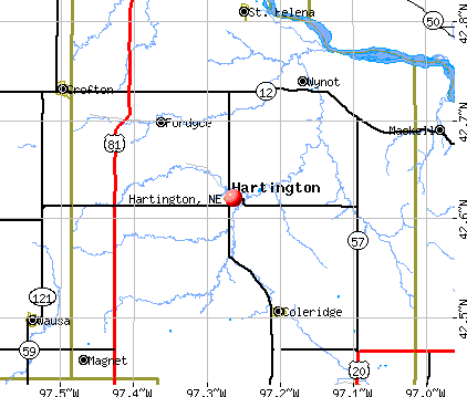 Hartington, NE map