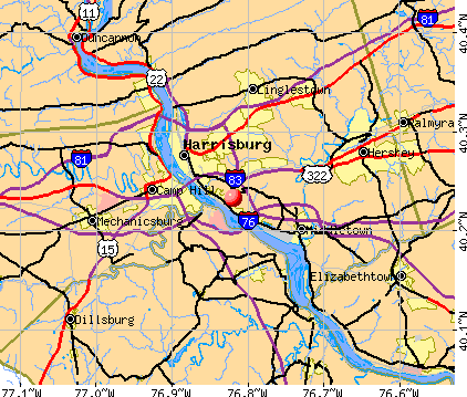 Bressler-Enhaut-Oberlin, PA map
