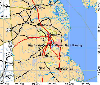 Kent Acres, DE map
