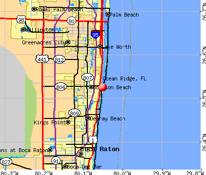 Ocean Ridge, FL map