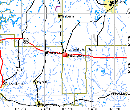 Uniontown, AL map