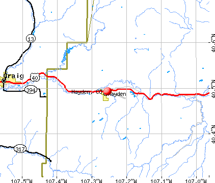 Hayden, CO map