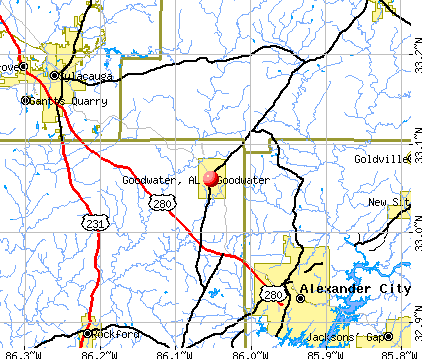 Goodwater, AL map