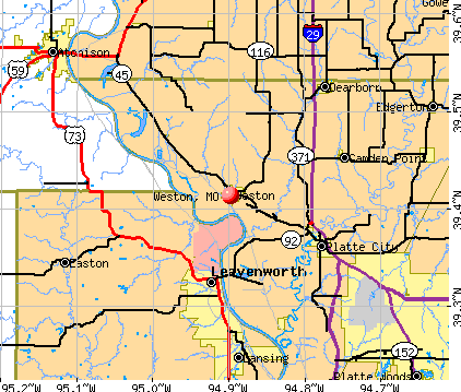 Weston, MO map