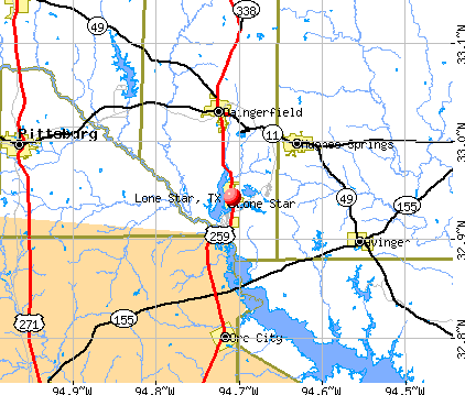 Lone Star, TX map