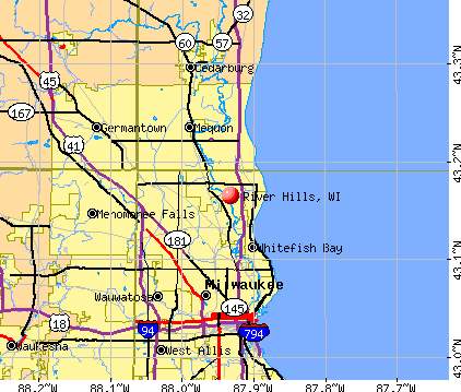 River Hills, WI map