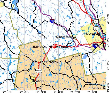 Henniker, NH map