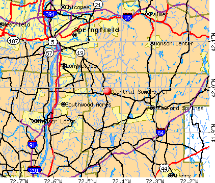 Central Somers, CT map