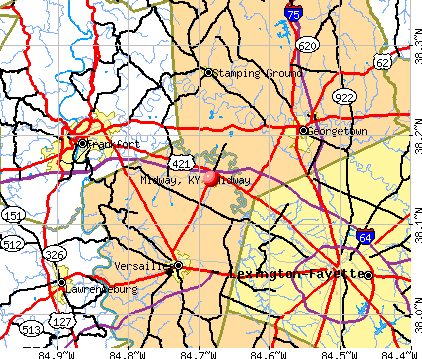 Midway, KY map
