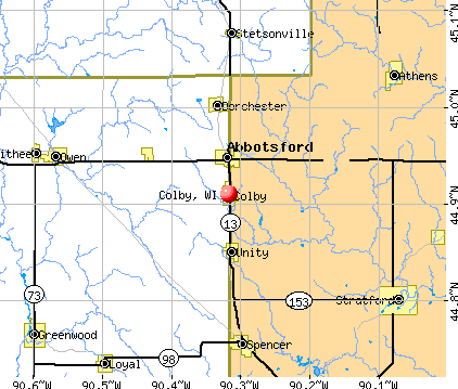 Colby, WI map