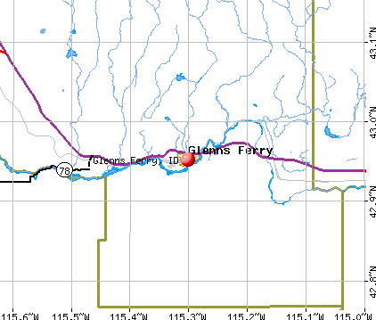 Glenns Ferry, ID map