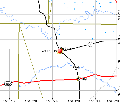 Rotan, TX map