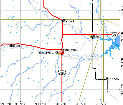 Osborne, KS map