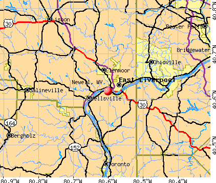 Newell, WV map