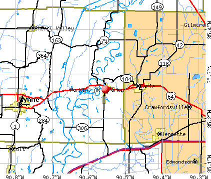 Parkin, AR map