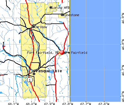 Fort Fairfield, ME map