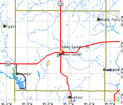 Yates Center, KS map