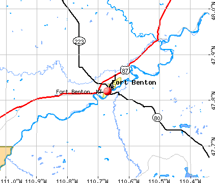 Fort Benton, MT map