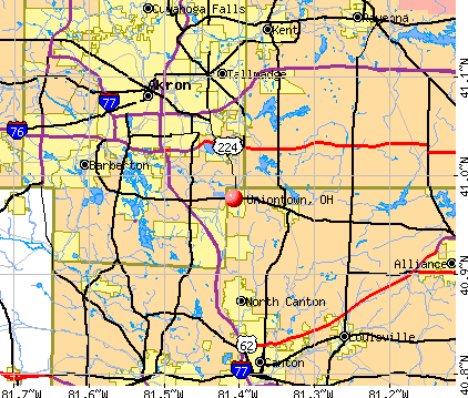 Uniontown, OH map