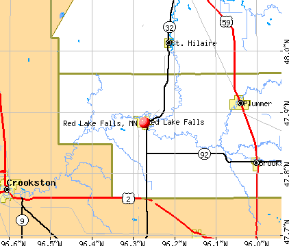 Red Lake Falls, MN map
