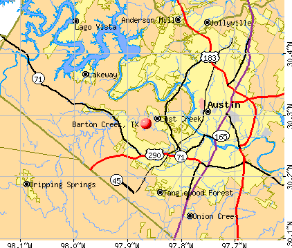 Barton Creek, TX map