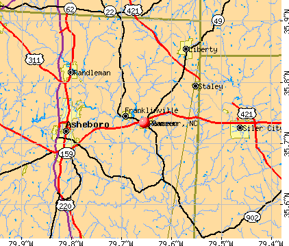 Ramseur, NC map