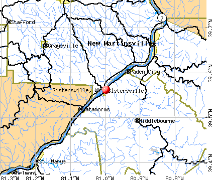 Sistersville, WV map