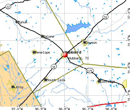 Hubbard, TX map