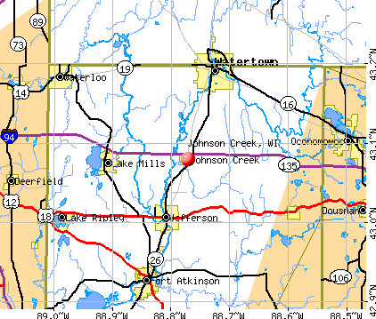 Johnson Creek, WI map