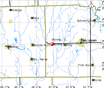 Oblong, IL map