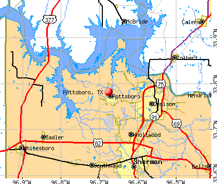 Pottsboro, TX map