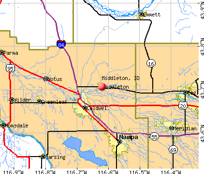 Middleton, ID map