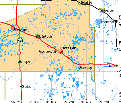 Fosston, MN map